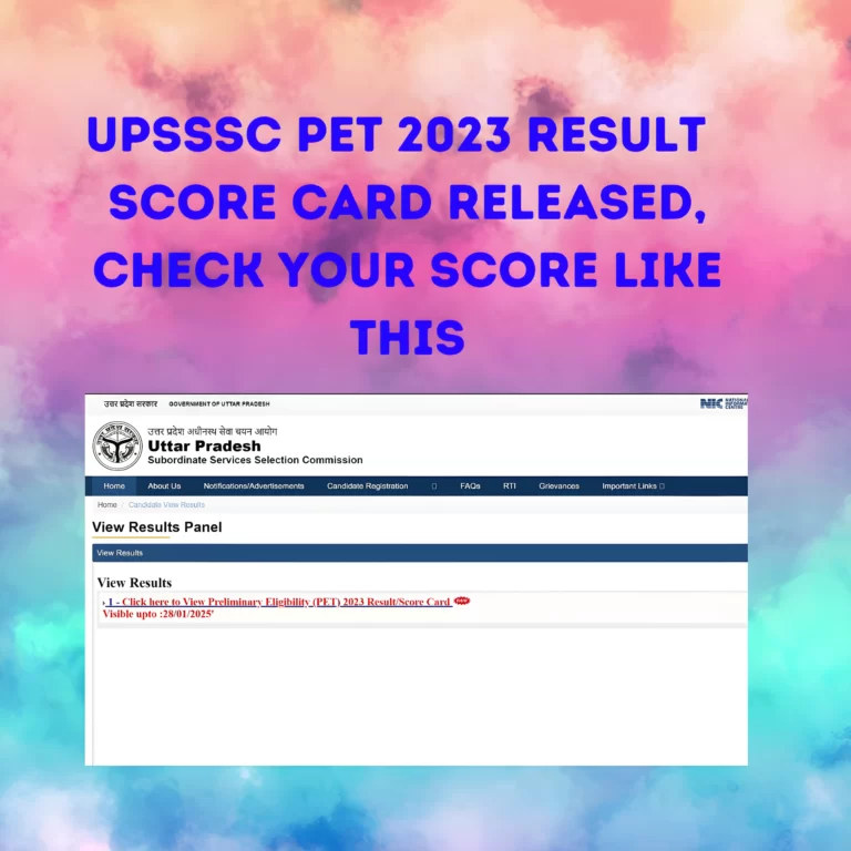 UPSSSC PET 2023 Result